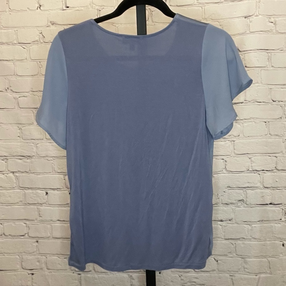 The Limited Blue Flutter Sleeve Blouse - Picture 2 of 4